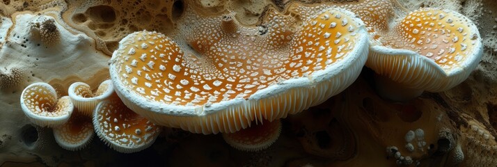 Spongy Mushroom Cap Texture With Gills, Background Image, Background For Banner, HD