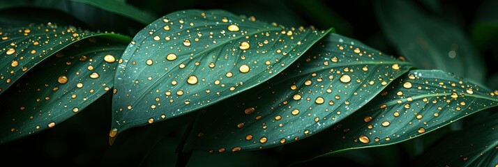 Sunlit Sparkling Dew On A Fresh Green Leaf, Background Image, Background For Banner, HD