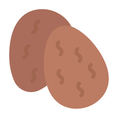 Dates fruit icon with flat color style