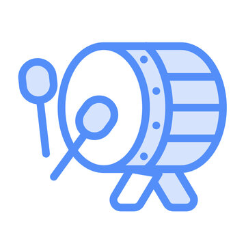 Islamic drum icon with lineal color style