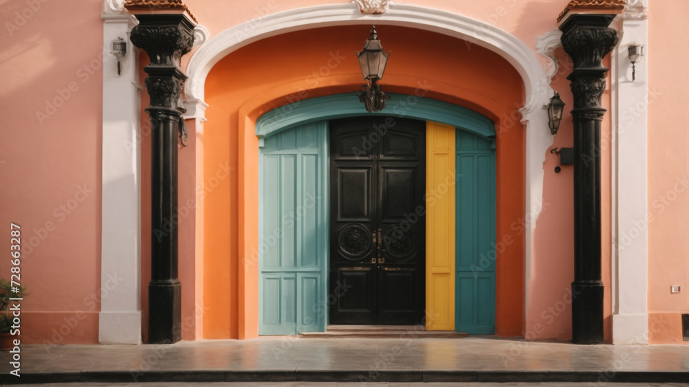 Canvas Prints architectural splendor: bright exterior facade of a building in marbella