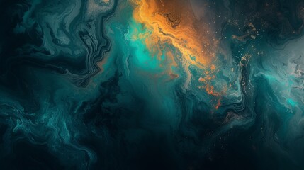 dark mode colorful background. Very beautiful blue paint with the addition of gold powder