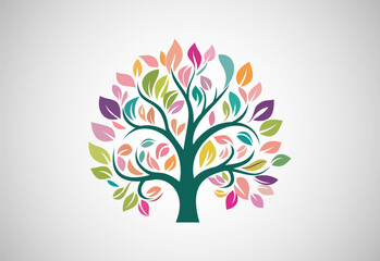 Nature tree logo design vector illustration. Tree of life logo concept