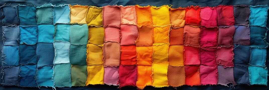 Vibrant Colorful Hand-Made Patchwork, Background Image, Background For Banner, HD