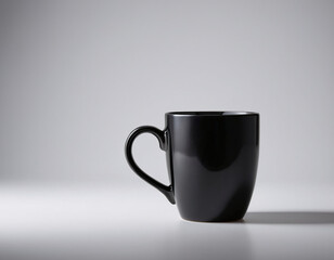 Obraz premium Black coffee mug empty mockup template studio lighting
