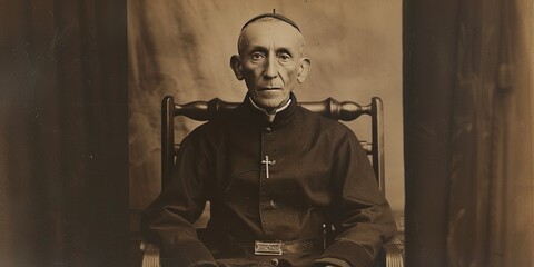 Catholic priest. fictional leader of the Catholic church having taken a vow of abstinence  - obrazy, fototapety, plakaty