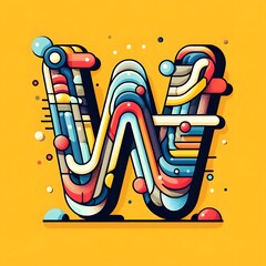 W typography, w logo ai vector illustration 