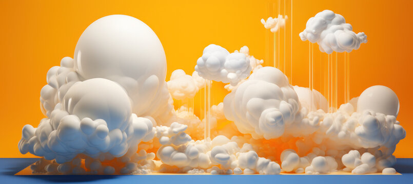 Diorama Dreams, Orange and White Cloudscape
