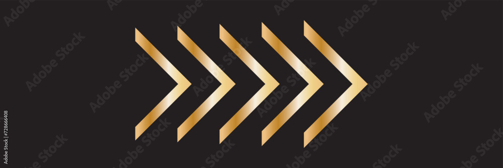 Wall mural gold arrow head design element