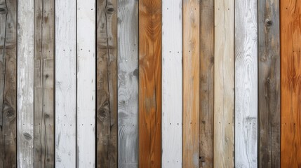 Colorful wooden background with vertical set of wooden elements, gray shades, web banner, background graphics.
