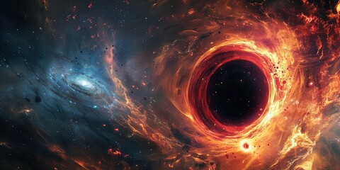 black hole in outer space - obrazy, fototapety, plakaty