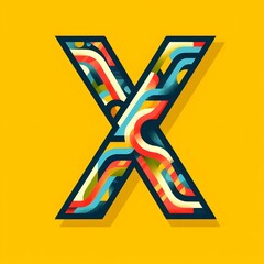 X typography, X logo ai vector illustration