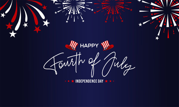 happy 4th of July independence day with firework , vektor background, poster, banner, flyer, template .	