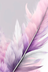 A banner template with colourful feathers and shadows..