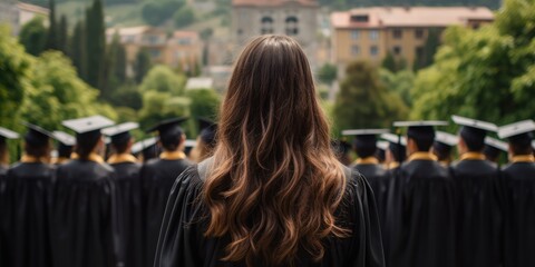 Natural look ,photograph, details , the graduates received diplomas from the teacher