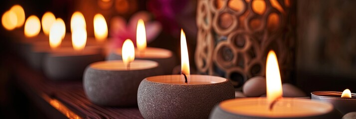 Candles burning for a peaceful and relaxing atmosphere
