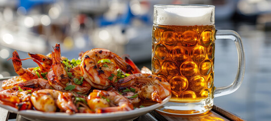 Sailboats and Seafood, Maryland Kraft Beer with Grilled Shrimp