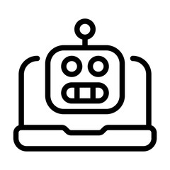 Obraz premium Laptop icon with line style