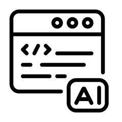 Chat GPT icon with line style