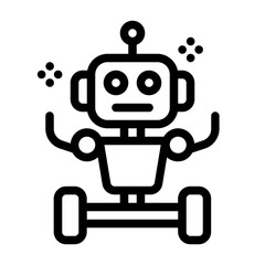 Robot icon with line style