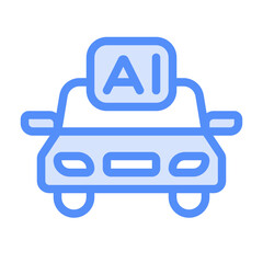 Auto pilot icon with lineal color style