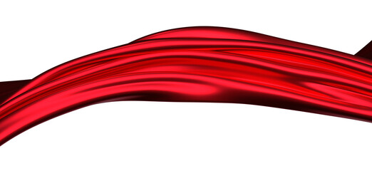 Smooth elegant red cloth isolated on white background