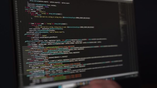 Code monitor software digital background. Coding data screen abstract background