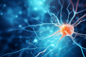 Neuron cell with neurons and nervous system