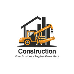 Flat design logo for construction company