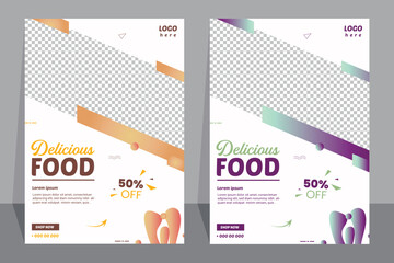 Food Flyer Template design, restaurant food flyer, fast food template vector illustration.	 - obrazy, fototapety, plakaty