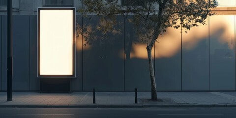 empty advertising sign on the street Generative AI
