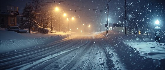 During the night a snowfall occurred and the wind carried heaps of snow onto the streets Gentle targeted emphasis, Generative AI