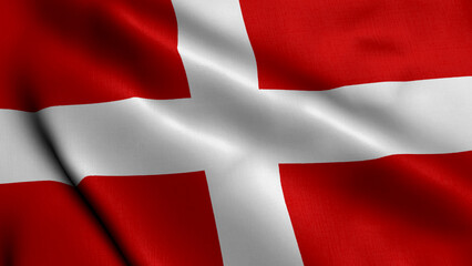 Fototapeta premium Flag of the Saint Aldhelm. Waving Fabric Satin Texture Flag of Saint Aldhelm 3D Illustration. Real Texture Flag of the Saint Aldhelm the United Kingdom Banner Collection England, UK