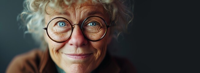close-up portrait of a surprised elder woman in glasses Generative AI - obrazy, fototapety, plakaty