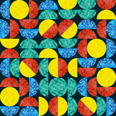 Abstract geometric pattern design. Watercolor background. Vector illustration.