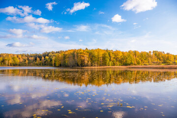 Autumn lake in Sweden