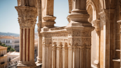Architectural Grandeur: Close-up View of Details on a Famous Monument

