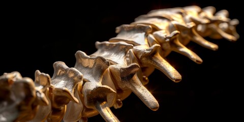 close-up model of the human spine Generative AI