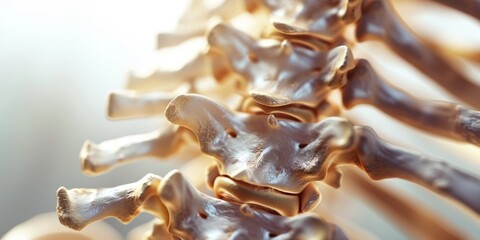 close-up model of the human spine Generative AI - obrazy, fototapety, plakaty