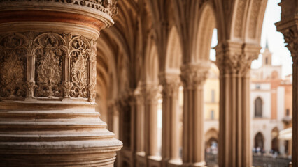 Obraz premium Architectural Grandeur: Close-up View of Details on a Famous Monument