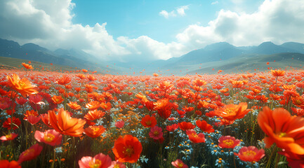 Obraz premium A field for flowers in the style of terragen realistic