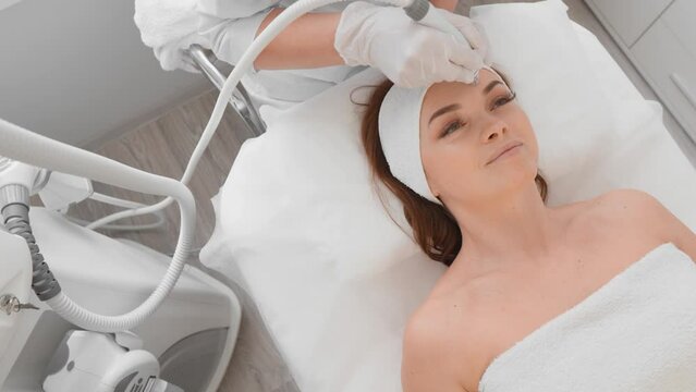 The secret of youth is revealed thanks to the combination of the effectiveness vacuum massage and RF lifting to strengthen and tighten skin. Facial skin care, cleansing and restoration. Rejuvenation