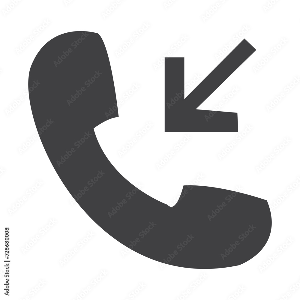 Poster incoming call icon in flat style. missed call sign telephone call icon with symbol of caller. isolat