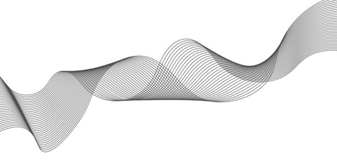 Abstract wave blend lines on transparent background. Design for banner, wallpaper, background and many more. Undulate Grey Wave Swirl, frequency sound wave, twisted curve lines with blend effect.