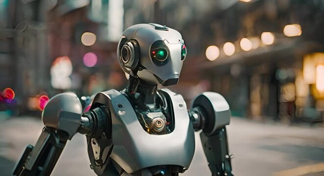 Portrait of ai robot Artificial intelligence concept