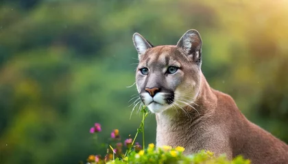 Foto op Aluminium cougar puma concolor also commonly known as the mountain lion puma panther or catamount is the greatest of any large wild terrestrial mammal in the western hemisphere © Emanuel