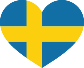 Foto op Aluminium Sweden heart symbol . Sweden heart flag vector . Swedish heart symbol © cool vp