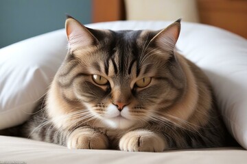 Cozy Cat Under Blanket: Serene Stare