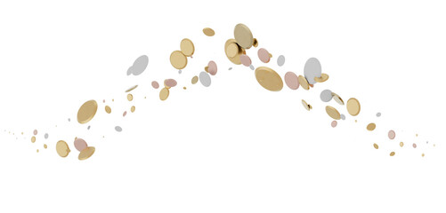 gold confetti background, isolated on transparent background