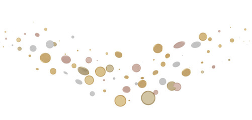 gold confetti background, isolated on transparent background